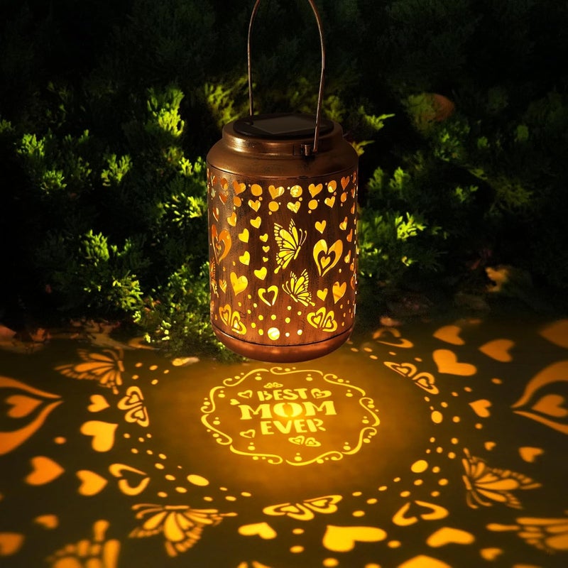 Buwheekoki Solar Lanterns Outdoor, Love Mom Lantern Garden Decor Waterproof Decor Light Hanging Solar Lights Yard Decor, Christmas Gifts, Gifts for Women, Gifts for Mom, Gifts for Grandma - Image 3